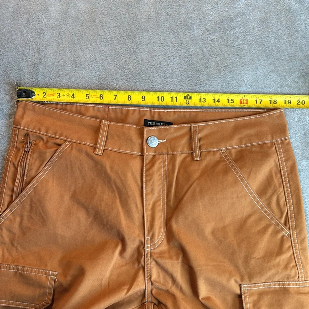 True Religion Cargo Short Dk Khaki Orange Size 33
